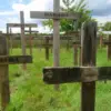 A beautiful image featuring Grass, Cross, Grave, Plant community, Landscape Image of Grass